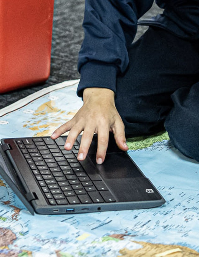 Sacred Heart Catholic Primary School Westmead student using laptop